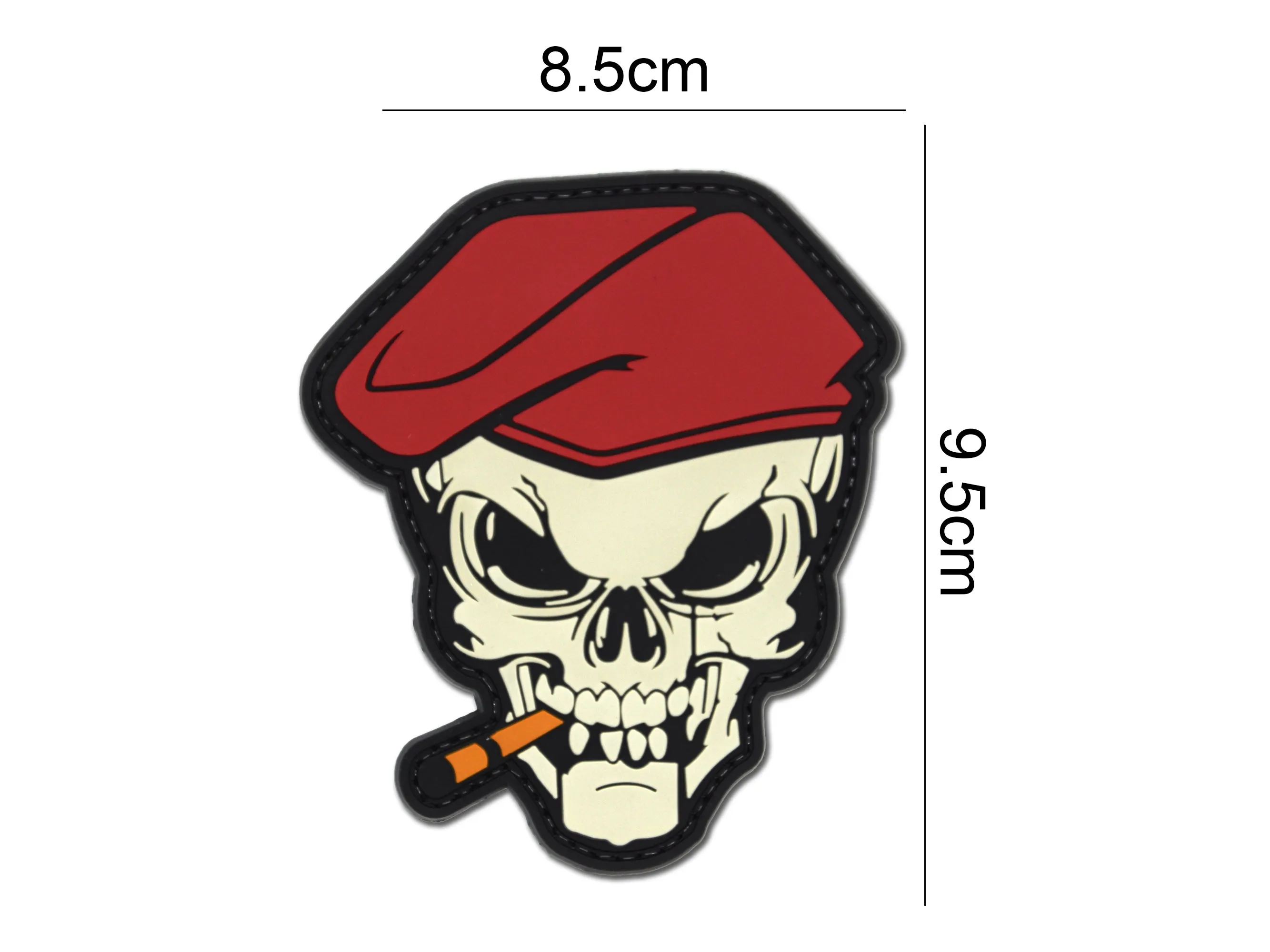 Red Beret Smoking Skull Patch