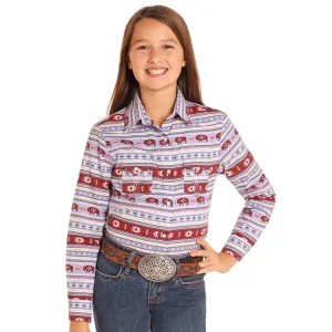 Rock & Roll Girl's Multi Purple Aztec Long Sleeve