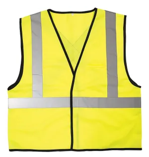 Safety Works SWX00262-02 Safety Vest, One-Size, Polyester, Lime Green, Hook-and-Loop :PK 1: QUANTITY: 1