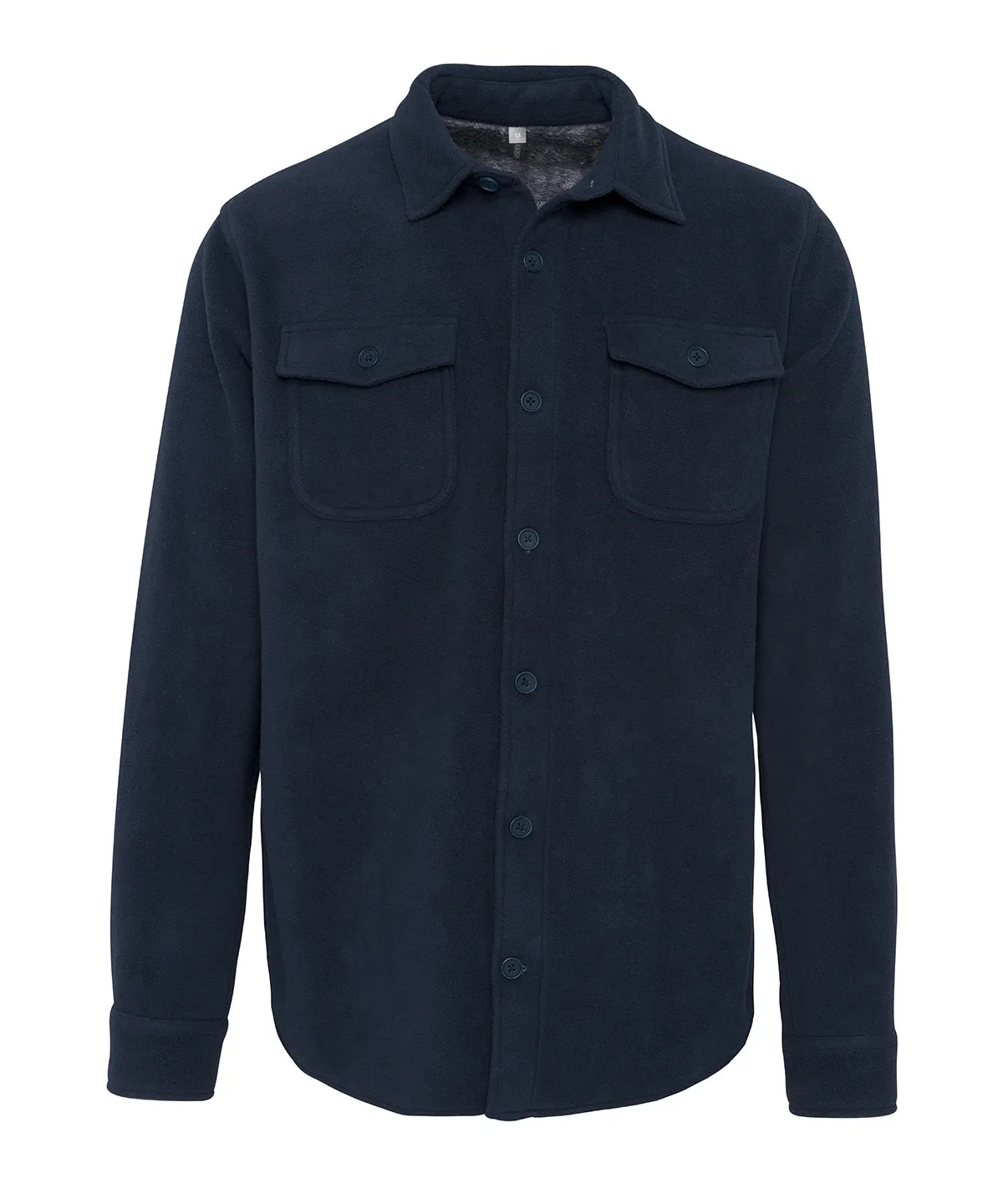 Sherpa-lined fleece overshirt | Navy/Storm Grey