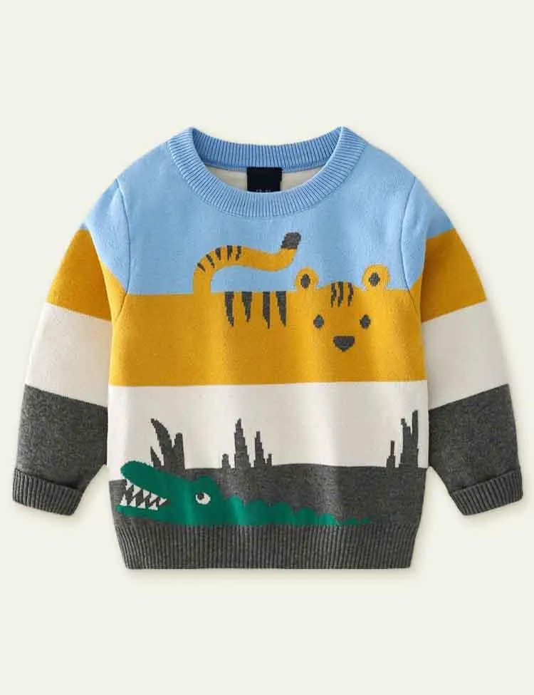 Striped Tiger Alligator Sweater