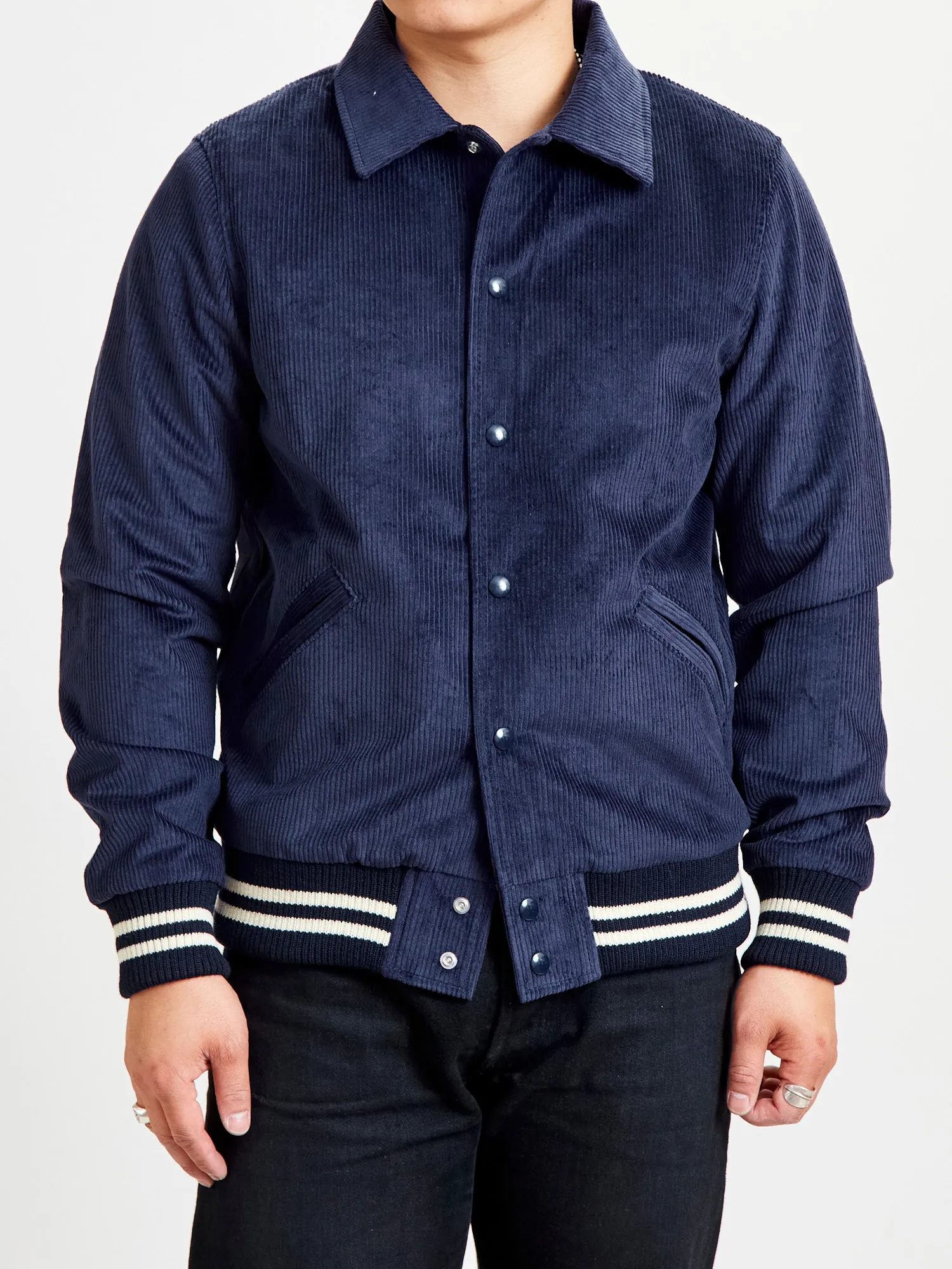 Team Jacket in Navy Corduroy