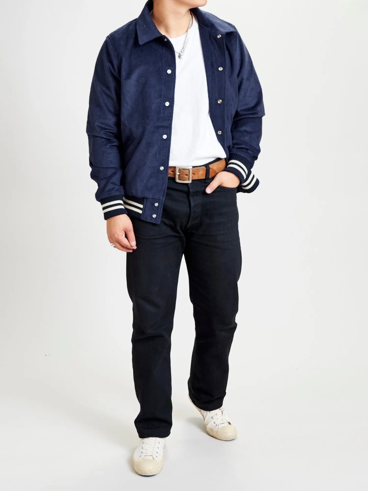 Team Jacket in Navy Corduroy