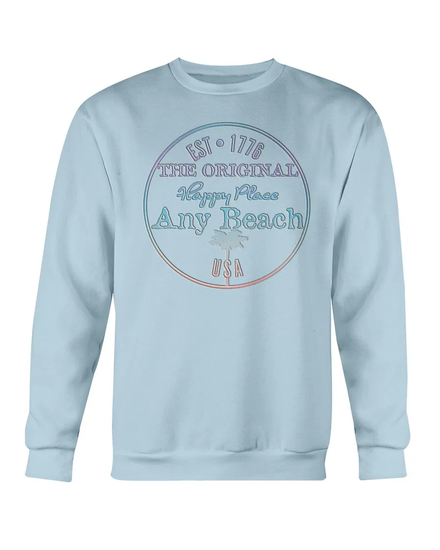 Unisex Premium Garment-Dyed Fleece Sweatshirt Any Beach is my Happy Place