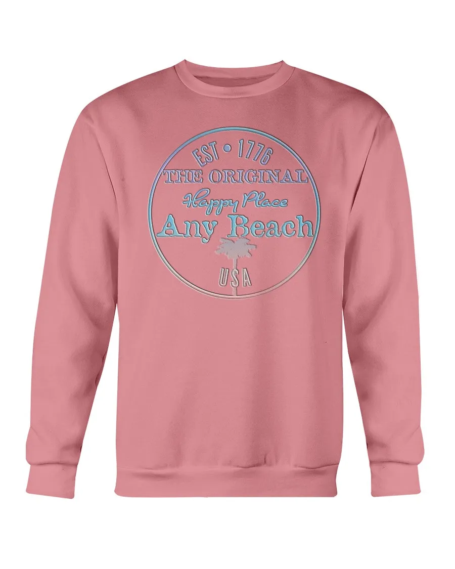 Unisex Premium Garment-Dyed Fleece Sweatshirt Any Beach is my Happy Place