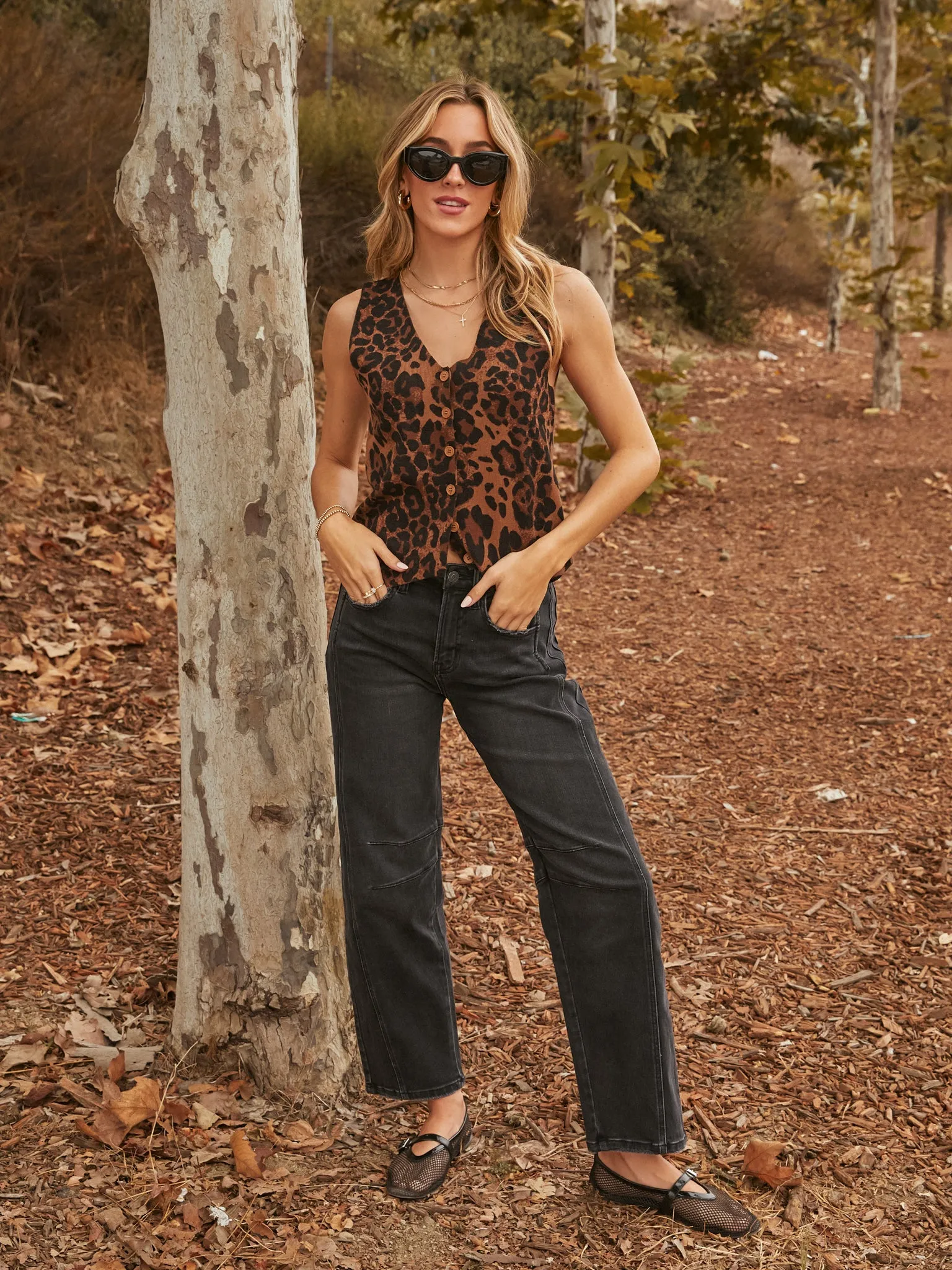 Untamed Leopard Button Vest