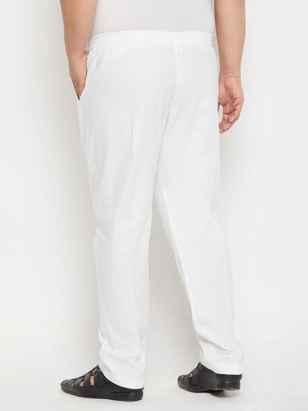 VASTRAMAY Men's White Pant Style Pyjama