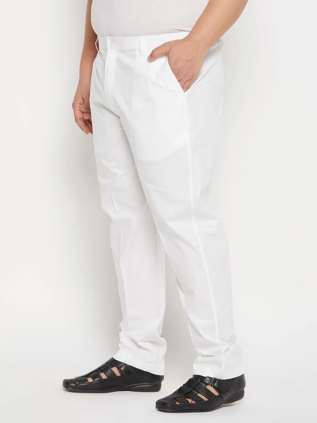 VASTRAMAY Men's White Pant Style Pyjama