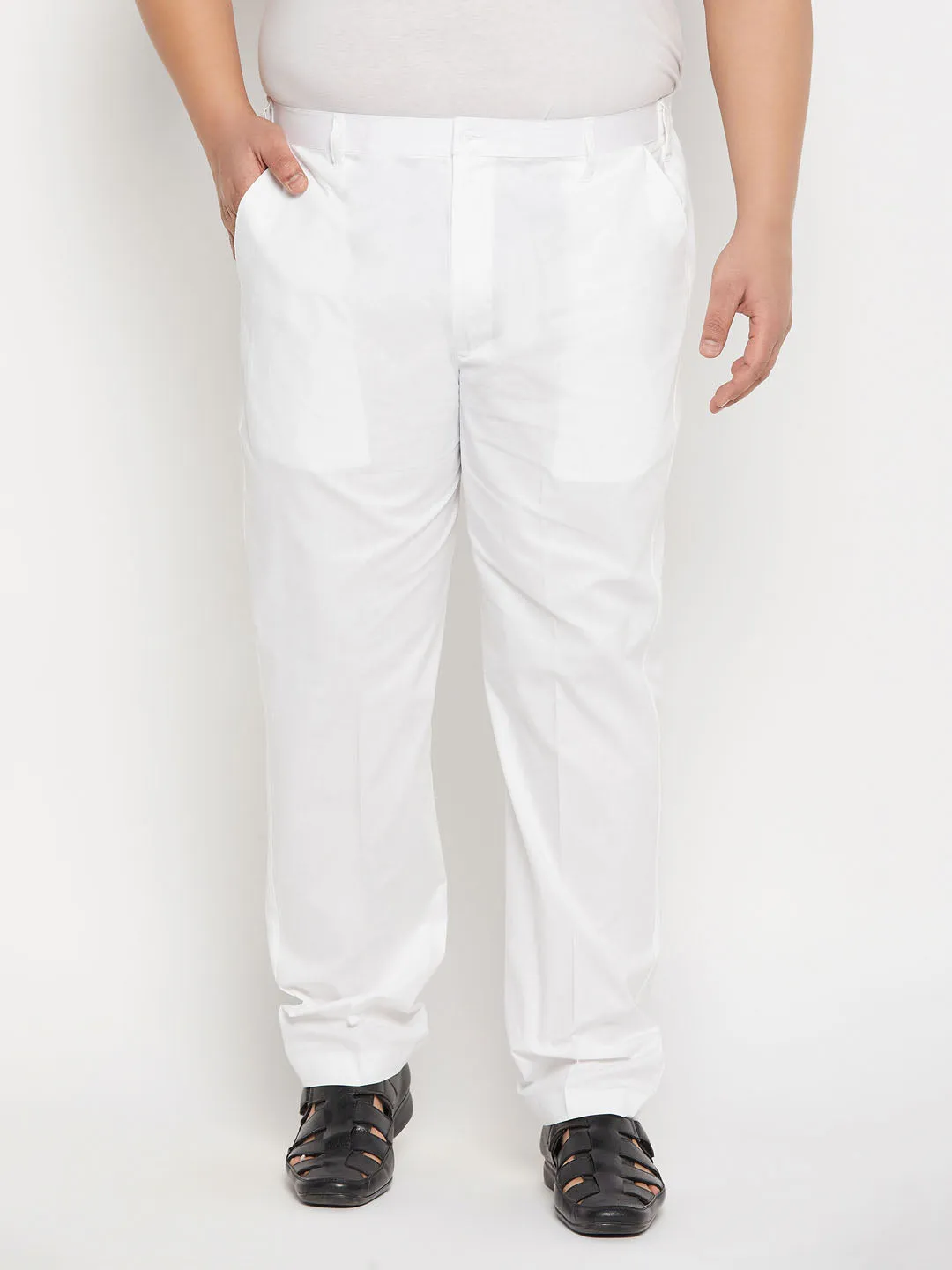 VASTRAMAY Men's White Pant Style Pyjama