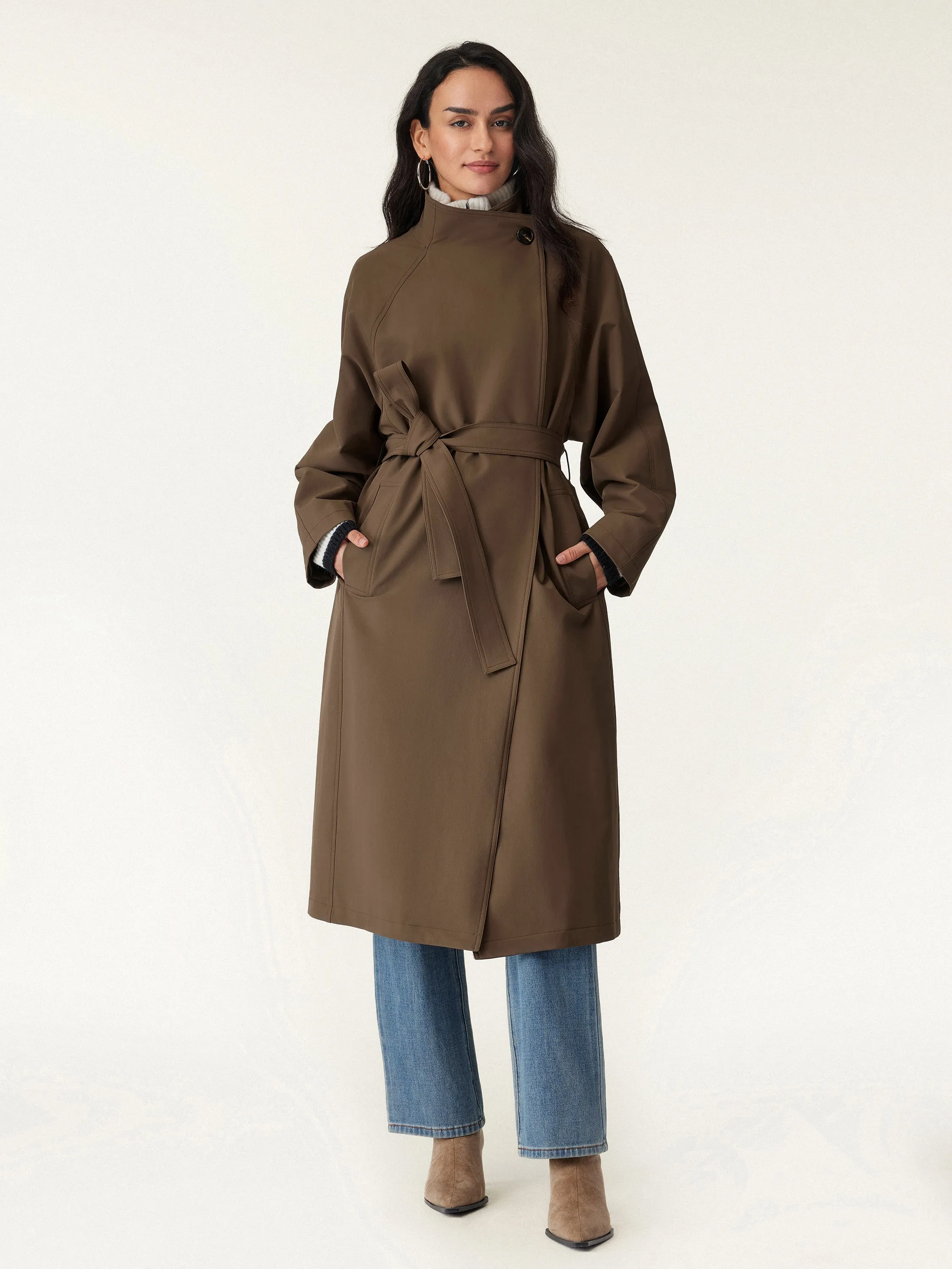 Water-Repellent Oversized Long Jacket