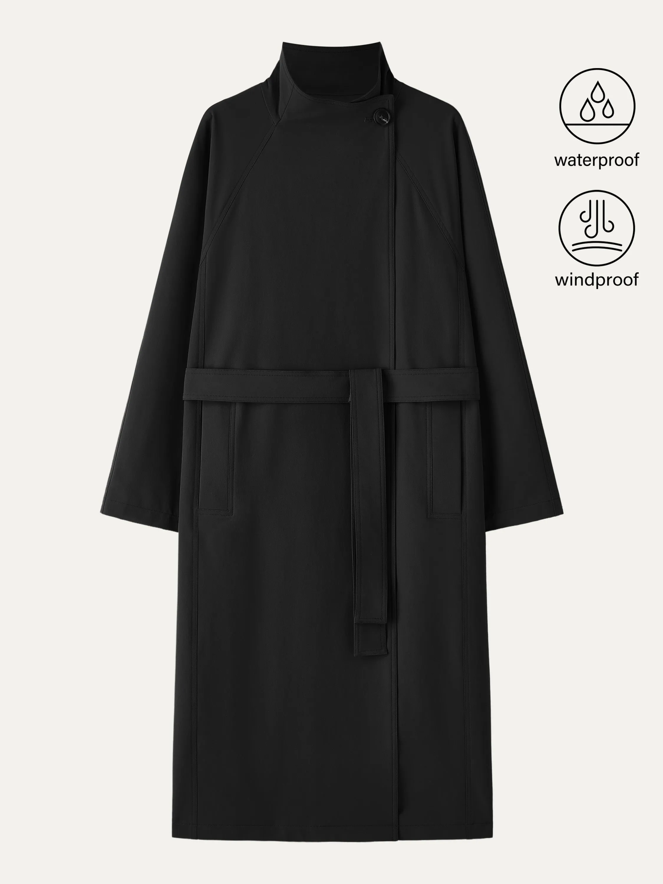 Water-Repellent Oversized Long Jacket